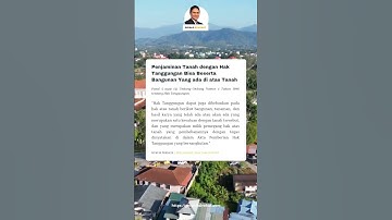Penjaminan Tanah dengan Hak Tanggungan Bisa Beserta Bangunan #hukum #lawyer #pengacara