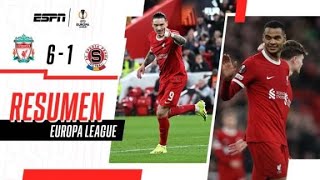 Thumbnail for ¡PALIZA TOTAL DE LOS REDS Y PASAJE A CUARTOS DE FINAL! Liverpool 6-1 Sparta Praga | RESUMEN