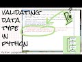 How to validate data type in Python
