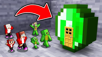 Mikey Family and JJ Family Found a Base inside an Emerald in Minecraft (Maizen)