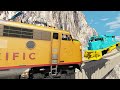 Trains Cliff Drop Crashes | BeamNG Drive - Dancing Cars