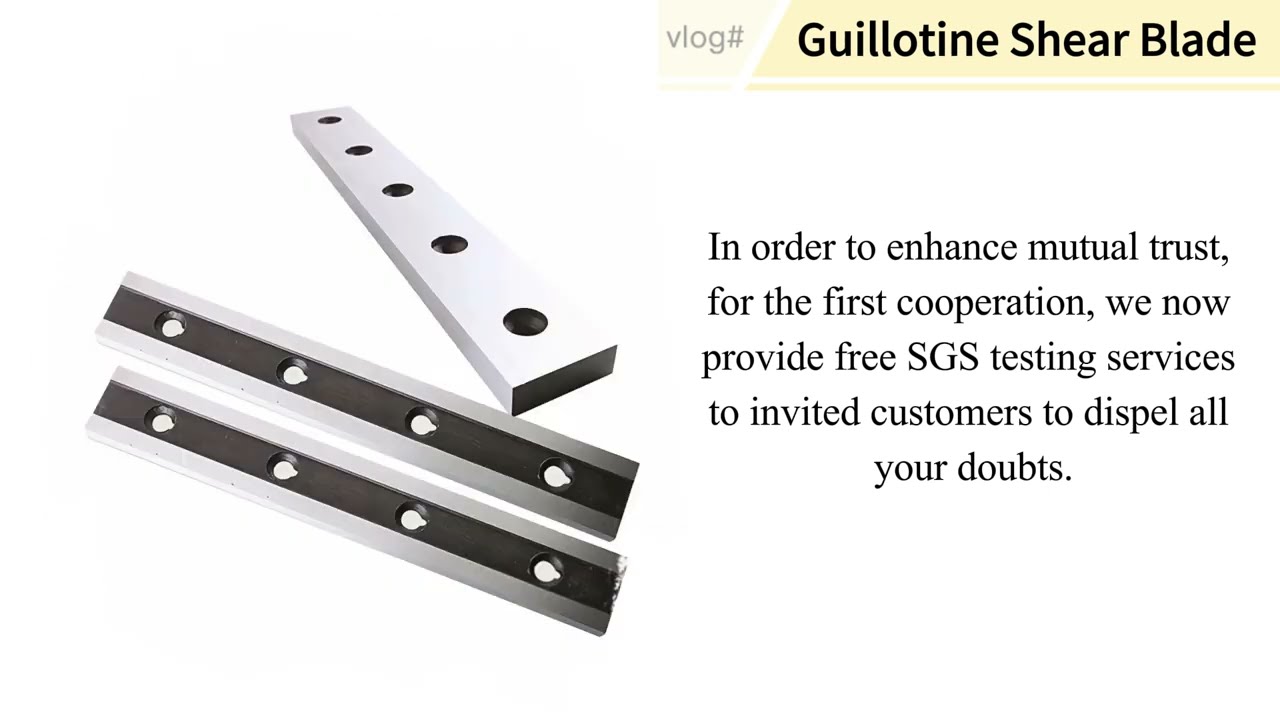 High productivity guillotine shearing blade for cutting machinery