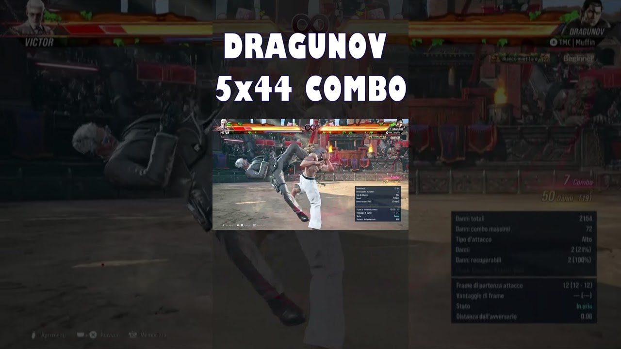 Tricky Dragunov combo from heat dash | 5 x 44 combo | TEKKEN 8