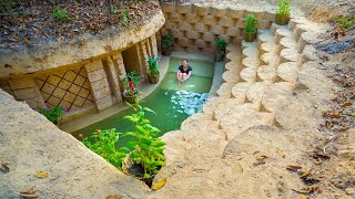 COMPLETE BUILD The Most Beautiful Underground Swimming Pool House, Girl Living Off Grid 2024