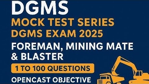 DGMS METAL MINING EXAM 2025 | MOCK TEST SERIES| MATE, BLASTER & FOREMAN | MINING SURVEYOR VISHAL 