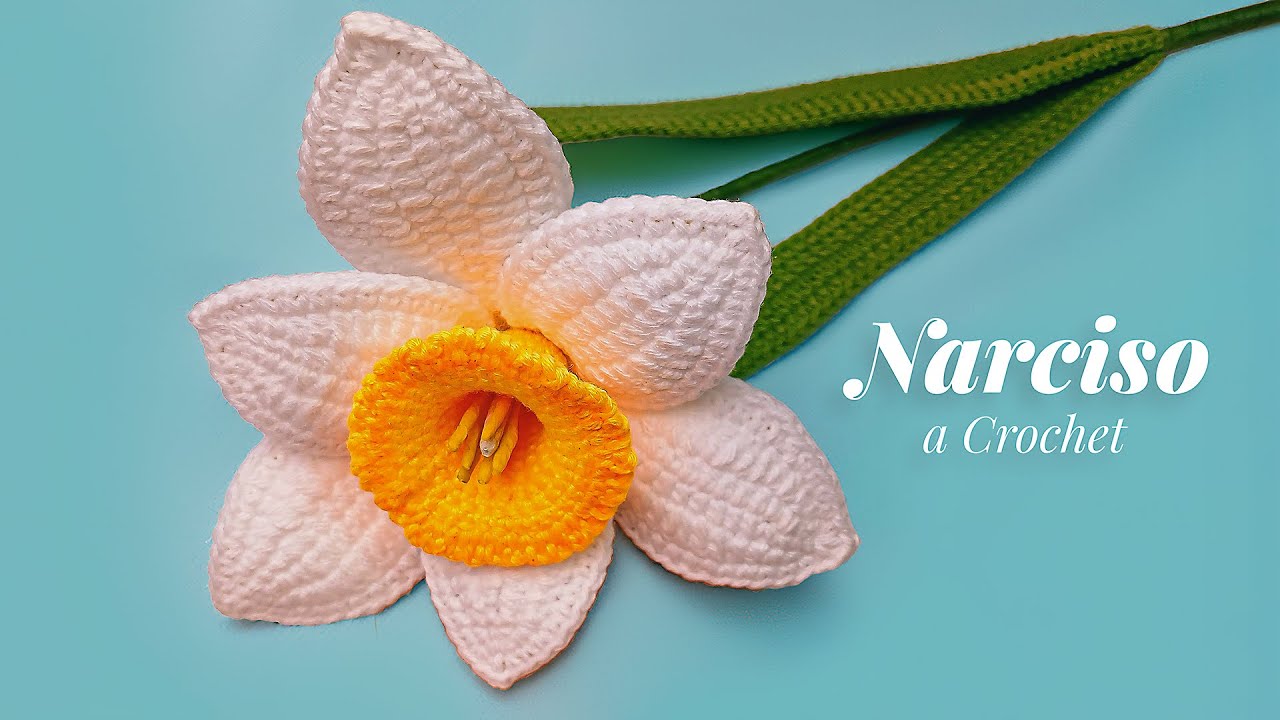 🌼 NARCISO a Crochet Paso a Paso 🧶 | Flor Hermosa, Fácil y Rápido 💛✨