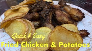 Fried Chicken with Sliced Potatoes | Quick & Easy Fried Chicken with Potatoes