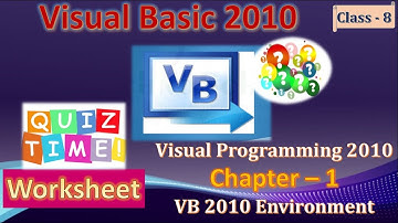 Worksheet I Visual Basic 2010 I Visual Programming 2010 I Ch-1 VB 2010 Environment I VB Quiz