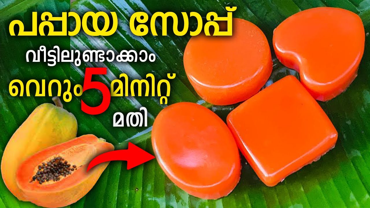പ്രകൃതിദത്തമായ പപ്പായ സോപ്പ് വീട്ടിൽ ഉണ്ടാക്കാം വെറും 5 മിനിറ്റിൽ | Home made papaya soap