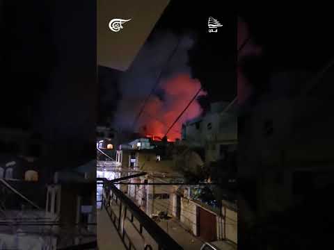 غارة إسرائيلية استهدفت مخيم عين الحلوة للاجئين الفلسطينيين في مدينة صيدا