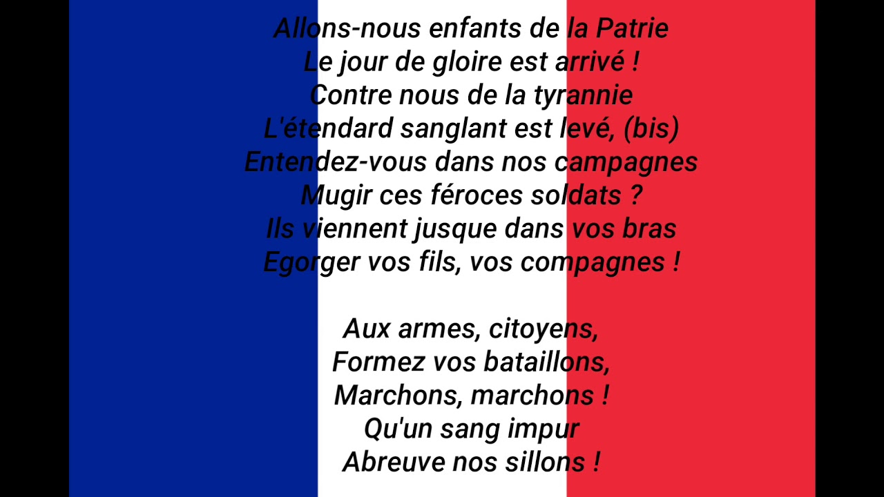 LA MARSEILLAISE L Hymne Français French National Anthem YouTube | Hot ...