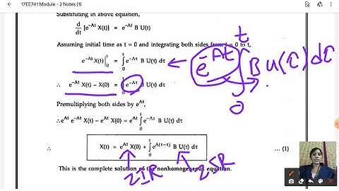 Lecture Video8_17EE741_Module-2_Solution to State Equation-Non-Homogeneous equation_Ramya K
