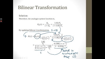 WEEK 14 PART 2 BILINEAR TRANSFORMATION PART 2