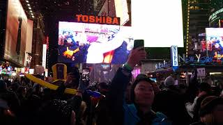 New Year's Eve in Times Square, New York City NYC Ball Drop 2017 - 2018