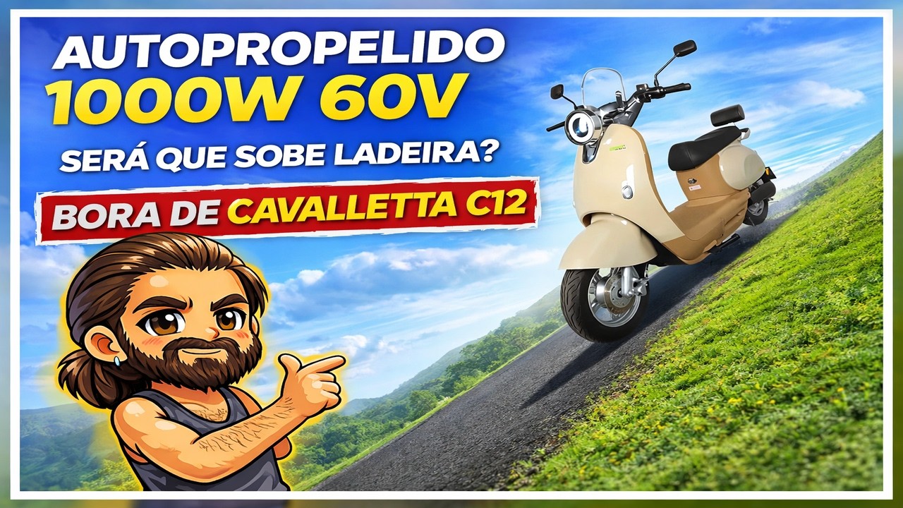 Autopropelido 1000W 60V SOBE LADEIRA? 😱 Testei a Cavalletta C12!