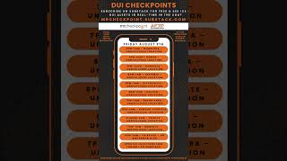 DUI Checkpoints Friday August 8th 2025