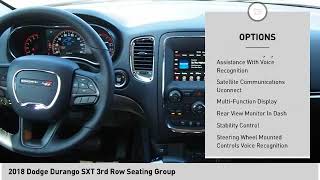 2018 Dodge Durango SXT 3rd Row Seating Group [LISTING TYPE] 8D197997 2018 Dodge Durango Sxt 3rd Row Seating