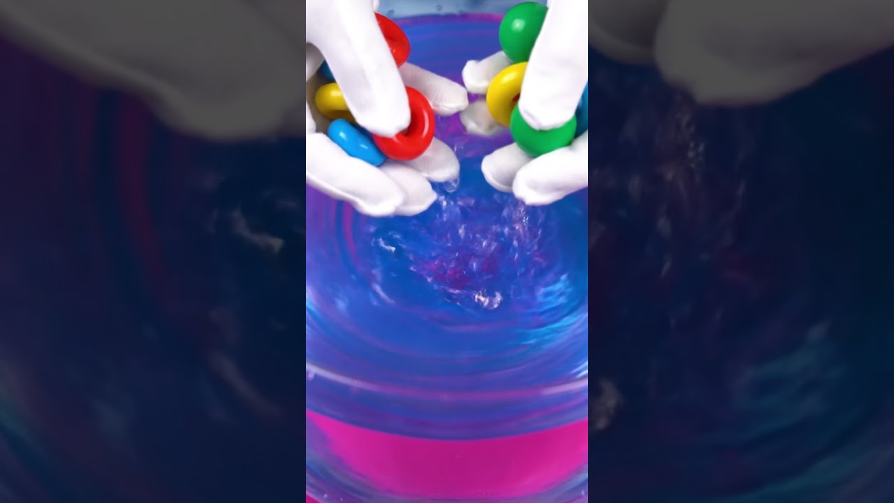 Colorful Rings Spinning in Slow Water Swirl ASMR 