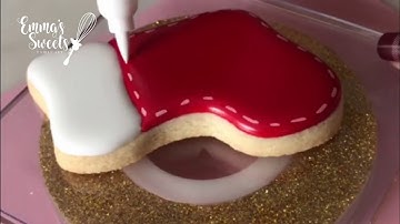 Simple Stocking Cookies with Stitching by Emma