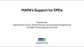 MAPA's Support for EPDs