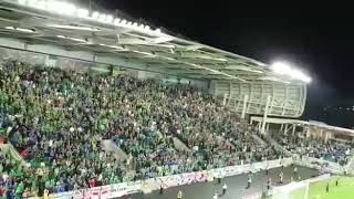 Scenes last night after Northern Ireland's victory against the Czech Republic. 