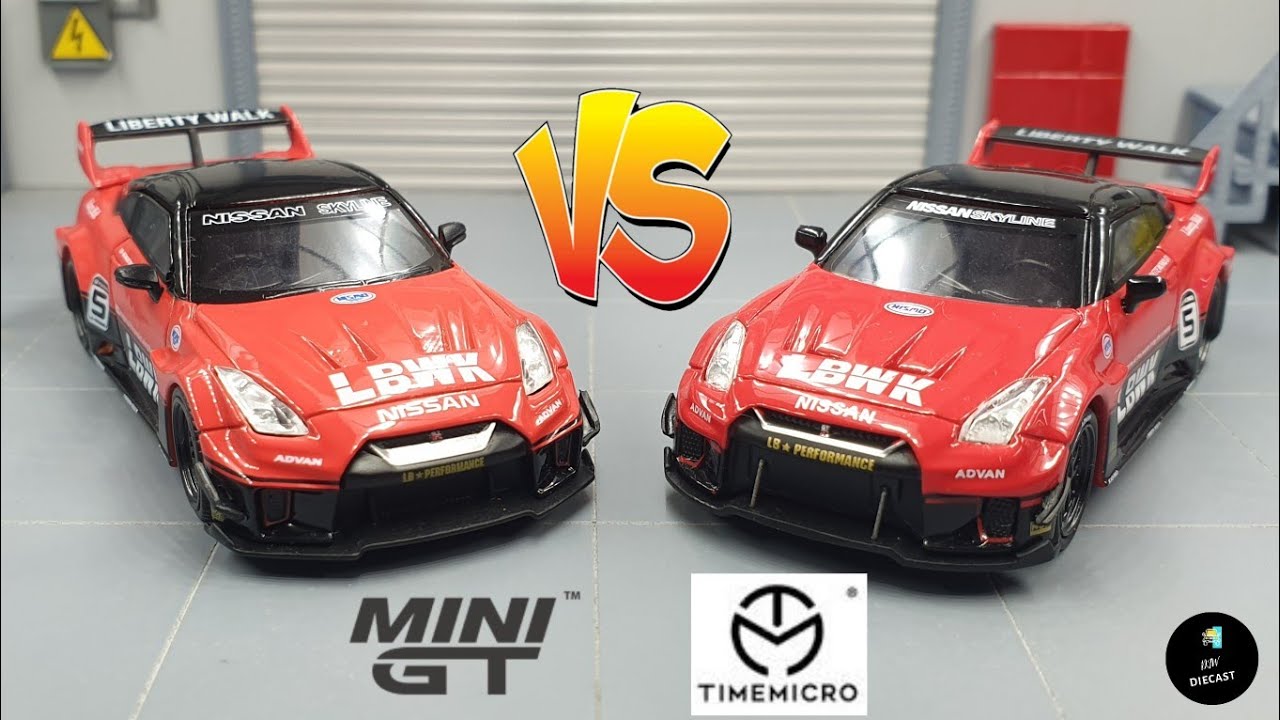 Nissan GT-R R35 LB Silhouette Red Black | Brand COMPARISON Mini GT