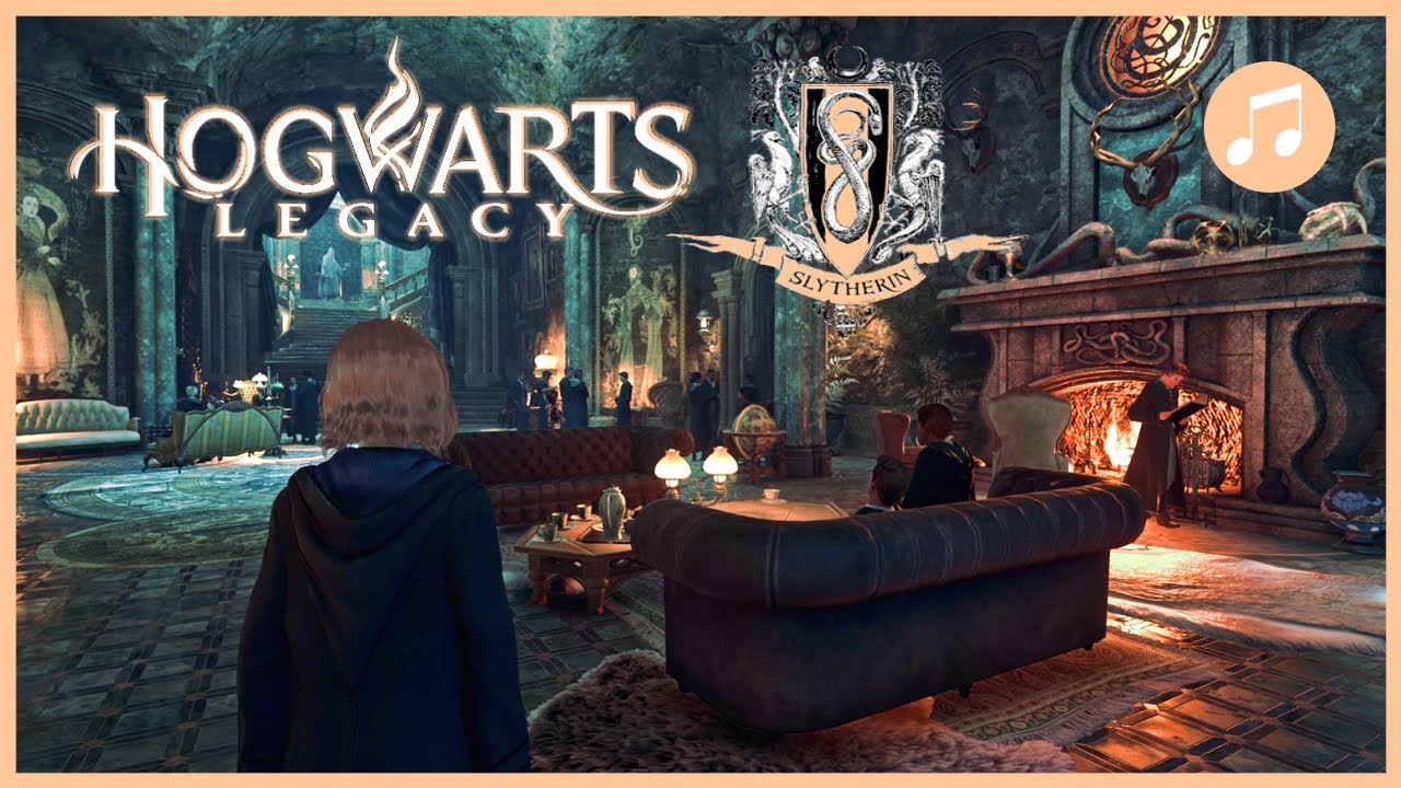 HOGWARTS LEGACY Slytherin Common Room Piano Music + Ambience | 1 HOUR