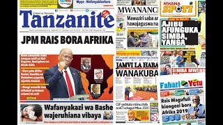 MAGAZETI YOTE YA LEO JUMATATU TAR 10,6,2019 MAGAZETI YOTE YA LEO JUMATATU TAR 10,6,2019