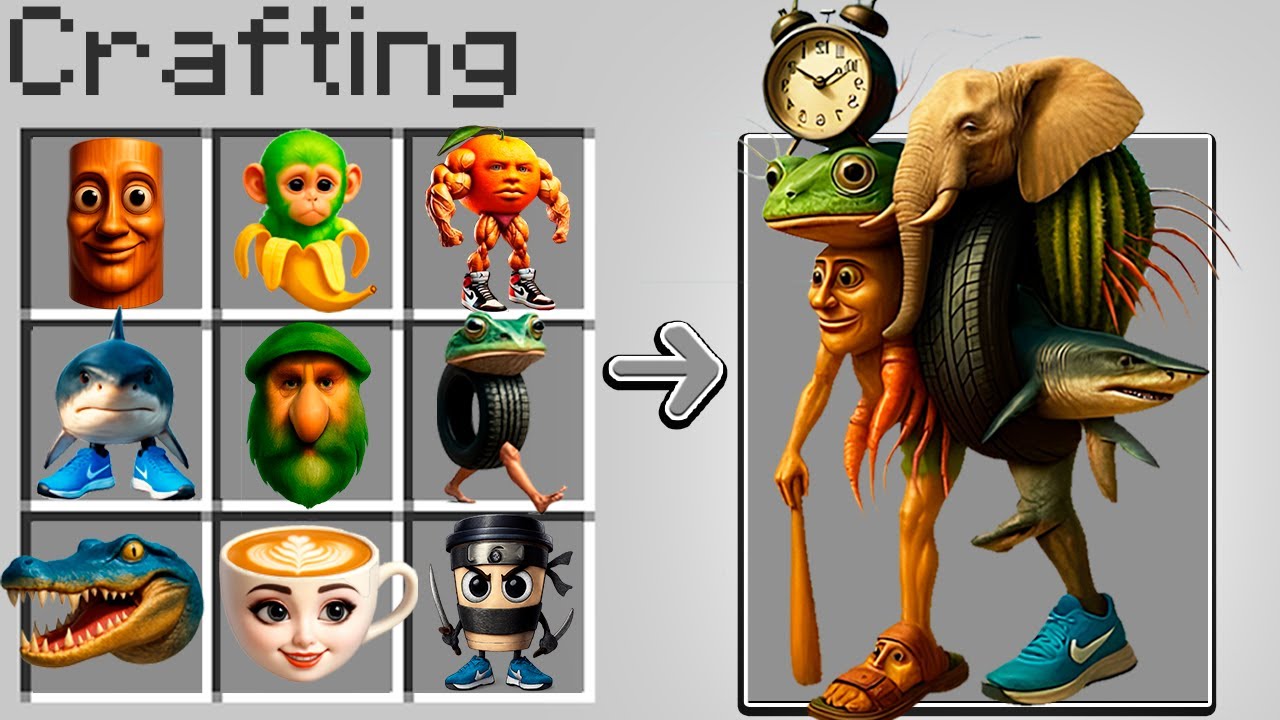 😱 ¿Cómo CRAFTEAR al NUEVO ANIMAL BRAINROT en MINECRAFT? CRAFT SECRETO MEME BRAINROT ANIMALES