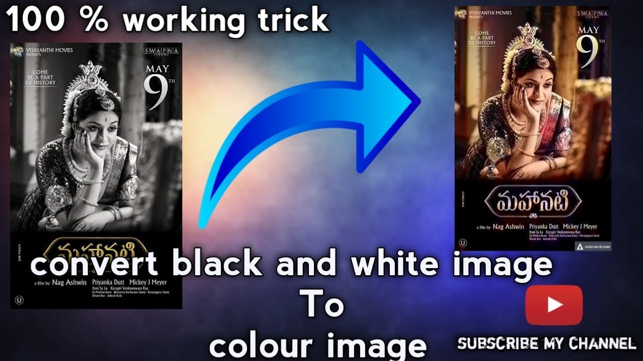 Convert your black and white image into colour image YouTube