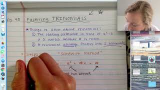 Factoring TRINOMIALS Steps Notes Video 1