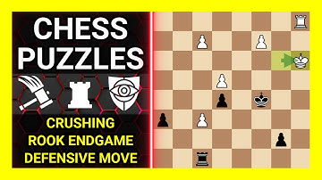 Chess Puzzles to Practice. Themes: Crushing, Rook endgame, Defensive move. Learn Chess