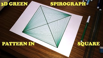 3D GREEN SPIROGRAPH PATTERN IN SQUARE (ART FOR KIDS)