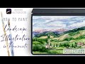 Still life illustration in watercolor style in Procreate - Skillshare preview of digital tutorial