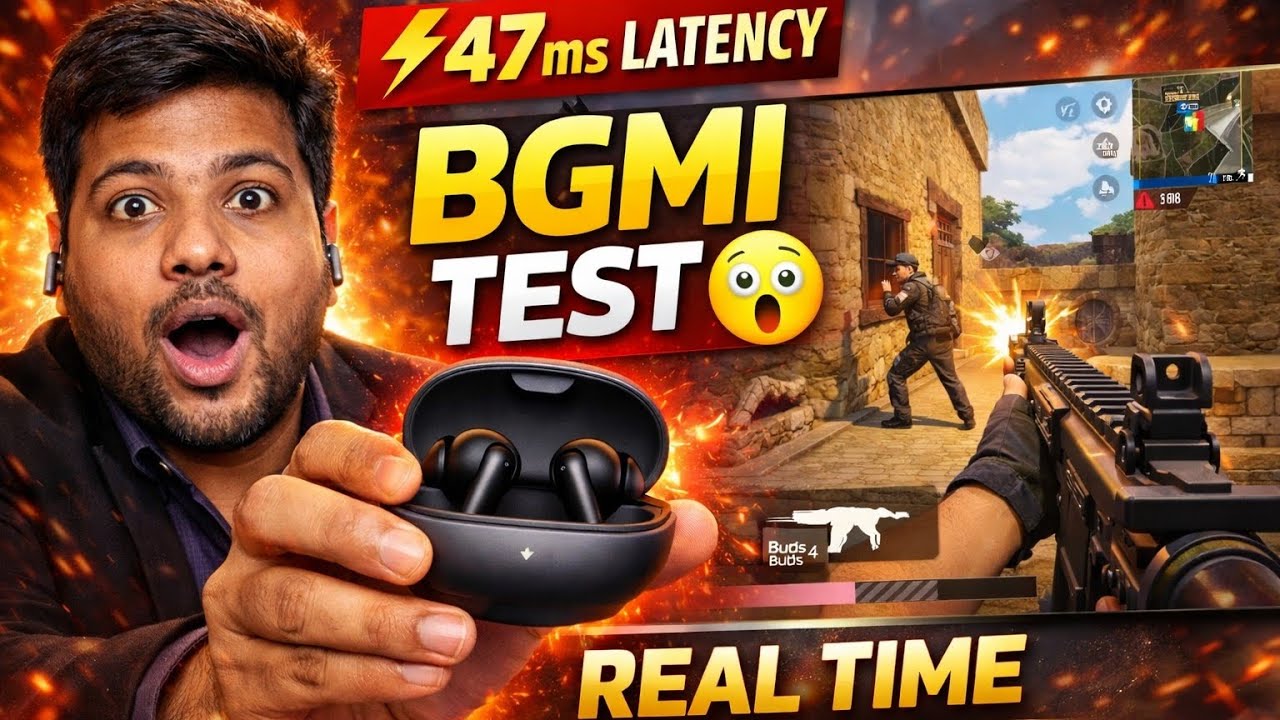OnePlus Buds 4 Gaming Test 🔥 47ms Latency BGMI Test | Real Time Footstep & sound #oneplus #earbuds
