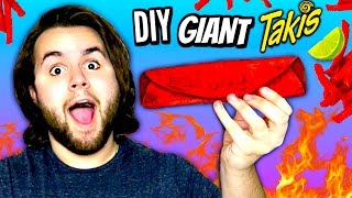 DIY GIANT TAKIS | How To Make HUGE Edible Hot Taki Chips Tutorial