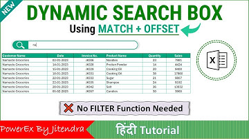 Dynamic Search Box in Excel using MATCH + OFFSET | Works in All Versions