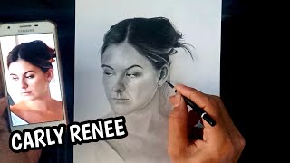 How to Draw a Portrait of Girl Using Reference Photo Object