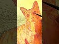 猫ちゃんの肖像画を金箔とアクリル絵の具で描きました