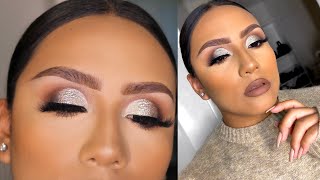 SILVER GLITTER CUT CREASE EYESHADOW TUTORIAL