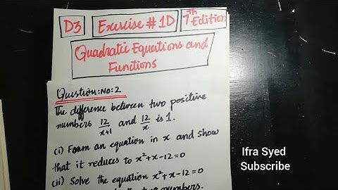 Mathematics Book 3 (D3) |  7th Edition | Exercise # 1 D | Q # 2 | Ifra Syed | in Urdu\Hindi
