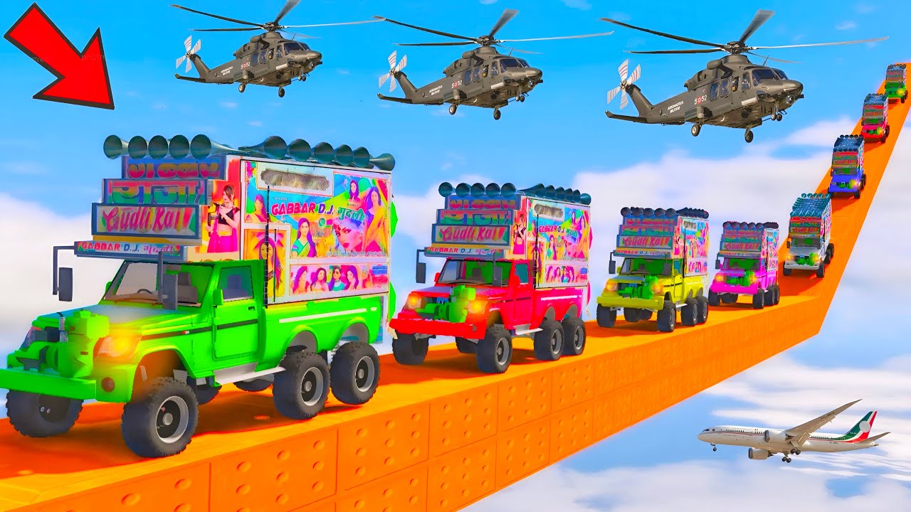 GTA-5 World's Highest 😱😲😱दुनिया का सबसे ऊंचा !! IMPOSSIBLE SUPER MEGA RAMP 😫😱 CHALLENGE !! INDIAN DJ