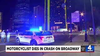Motorcyclist dies in crash on Broadway