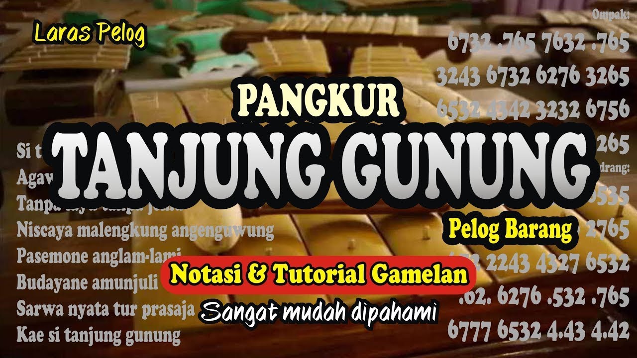 Notasi Gamelan Pangkur Tanjung Gunung pelog