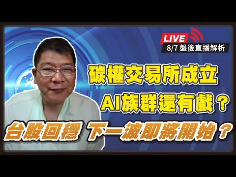 8/7 盤後直播 |碳權交易所成立！即將接棒AI？AI族群還有戲？台股萬7回穩，下一波即將開始？【#DR蔡的股市講堂】