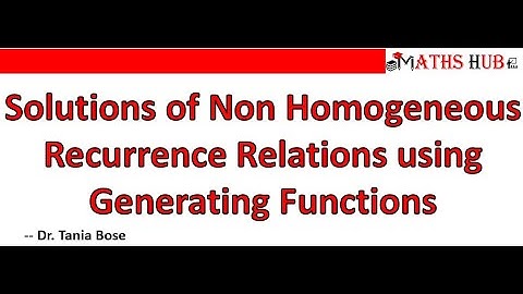Solving Homogeneous Recurrence Relation using Generating Functions (Recurrence Relation Part-5)