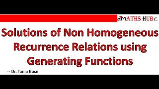 Solving Homogeneous Recurrence Relation using Generating Functions (Recurrence Relation Part-5)