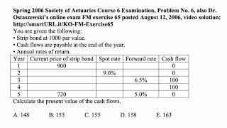 Exam FM exercise for January 19, 2019