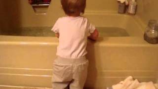 Excited about bath time!! 10 months old.