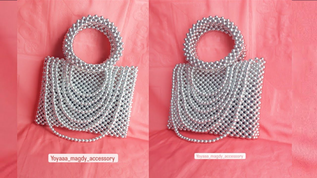 شنطة من الخرز CCB طريقة عمل شنطة خرز بتصميم مختلف 💞 beaded bag new design #خرز #اللولى #شنطة_بالخرز